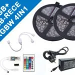 Kit Banda Led RGBW 4in1 10 metri (RGB +ALB RECE) 5050, IP65, Controller WIFI, +telecomanda 24 taste, Transformator 5A