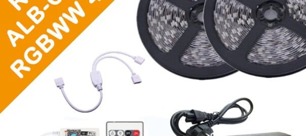 Kit Banda Led RGBWW 4in1(RGB +ALB CALD)5050, 10metri ip20, Controller WIFI, +telecomanda 24 taste, Transformator 5A