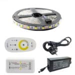 Kit Banda led Alb Variabil 5050 ip20, Telec Touchscreen 5metri, Dual White