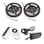 Kit Banda led Alb Rece 5630 60led/m ip20, 12v, 10 metri, Telecomanda+Transformator 6A