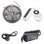 Kit Banda led Alb Cald 5630 60led/m ip20, 12v, 5 metri, Telecomanda+Transformator 5A