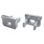 Capac terminal plastic cu gaura pentru Profil Aparent tip X - Gri