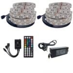 Kit Banda LED RGB cu control muzical, IP20 , Telecomanda IR 20 taste, Transformator 5A , 10 Metri