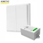KIT Întrerupător dublu basculant alb Kinetic Energy + Controller 2 canale, 2x5A