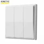 Întrerupător Wireless triplu basculant Kinetic Energy alb