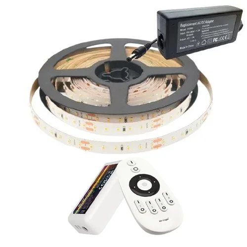 Kit Banda LED Alb Rece 2216 120led/m , Controler cu telecomanda 2.4G , Sursa de alimentare 5A 5 Metri