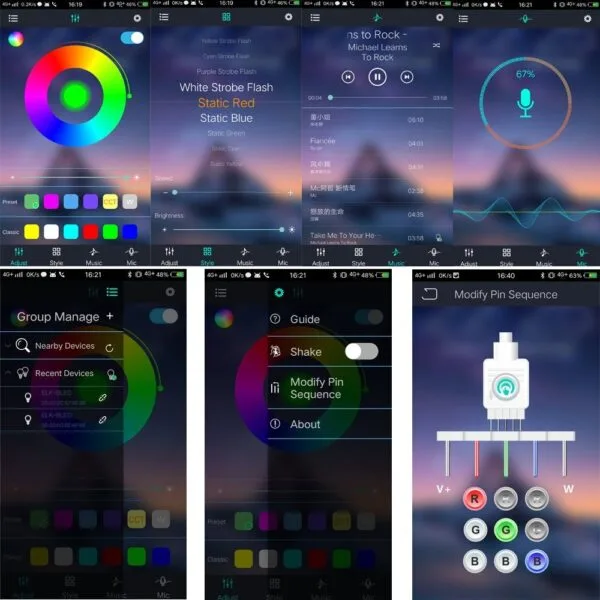 Controler Bluetooth Banda LED USB 5V