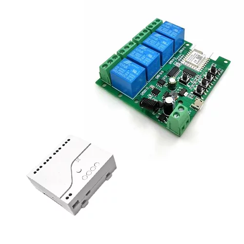 Releu Smart WIFI+RF cu 4 canale , 5V-32V, Dry Contact, + Carcasa, TUYA
