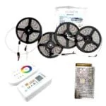 Kit Banda led RGB, Controler cu telecomanda Smart WIFI Tuya, 5050,60led/m IP20, Transformator 20A, 20Metri