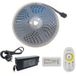 Kit Banda LED 5050 Dual White, IP20, 12v,120led/m, Controler cu telecomanda tactila, Sursa de alimentare 7A, 5 metri