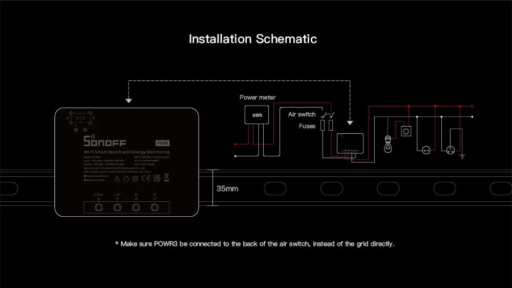 Sonoff POW R3 – releu smart 1 canal wifi, monitorizare consum, 25A