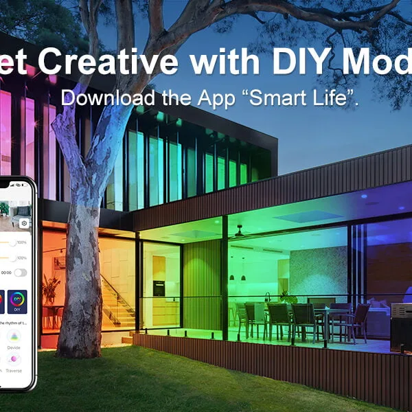 Kit Banda LED Ustellar 6M RGBIC, Sincronizare Muzica, Smart, Wifi, Telecomanda, Alexa, Google Assistant