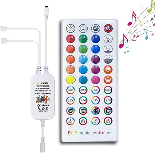 Controler cu telecomanda muzical RGB 40 taste IR 2 iesiri