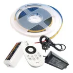 Kit Banda LED COB Alb Natural 384led/M, 4000k IP20, 12V ,Telecomanda Cu Controler RF, Sursa De Alimentare 5A, 5 METRI