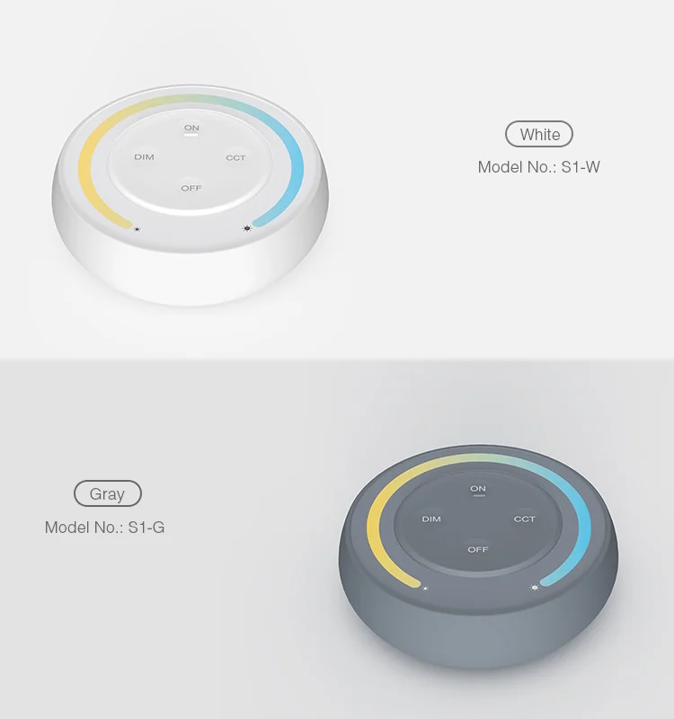 MiBoxer S1-B Telecomanda Sunrise 2.4G, Dual White / Monocolor, Negru