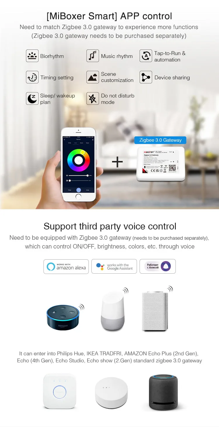 MiBoxer FUT103Z Bec LED 4W GU10 RGBCCT ( Zigbee 3.0 )