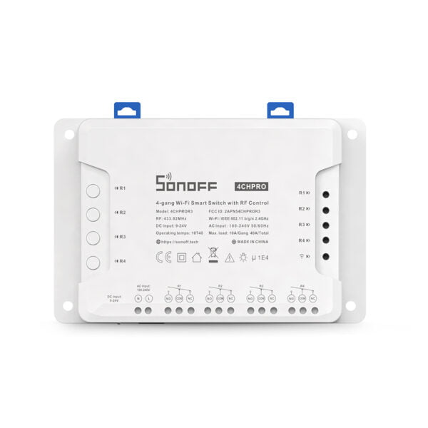 SONOFF 4CH R3 PRO - Releu SMART cu control WIFI si RF pentru 4 CANALE, NO/NC și suport pentru contact uscat, DIY
