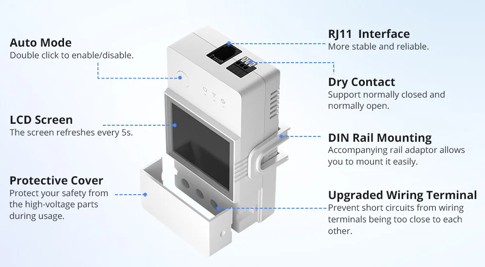 Sonoff TH16 ELITE R3 -THR316D – Switch Smart de monitorizare temperatura si umiditate 16A