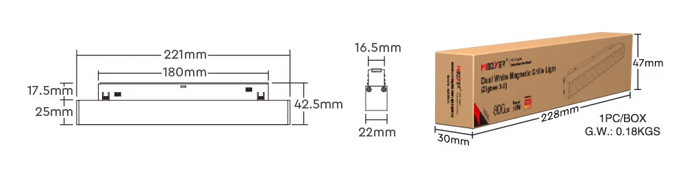 MiBoxer MG2-10N-ZL Reflector Magnetic 48V Grila 10W Dual White (Zigbee 3.0+2.4G)