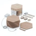 Kit 13 panouri luminoase inteligente Nanoleaf Elements Hexagons Wood Look Starter Kit