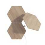 Kit 3 panouri luminoase inteligente Nanoleaf Elements Hexagons Wood Look, Maro