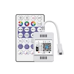 Controler cu telecomanda muzical pentru banda LED Digitala RGB WS2812B WS2811, 28 taste WIFI+RF, o iesire