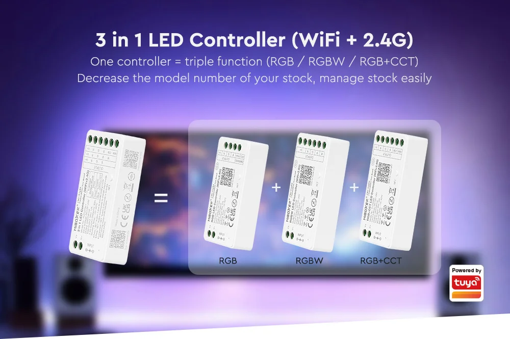 MiBoxer FUT037W+ Controler 3in1 WiFi+2.4G RGB / RGBW / RGB+CCT