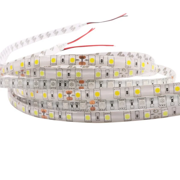 Banda led Alb Rece 5050 60led/m ip65, 24v, 5 metri
