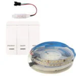 Kit Banda LED Digitala Alb Cald 24V 120 led, 2835, IP20 + Controler cu Intrerupator, 10 metri