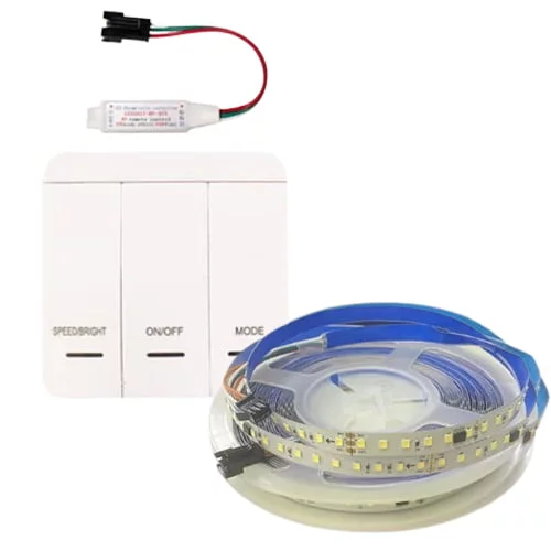 Kit Banda LED Digitala Alb Natural 24V 120 led, 2835, IP20 + Controler cu Intrerupator, 10 metri