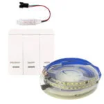 Kit Banda LED Digitala Alb Rece 24V 120 led, 2835, IP20 + Controler cu Intrerupator, 10 metri