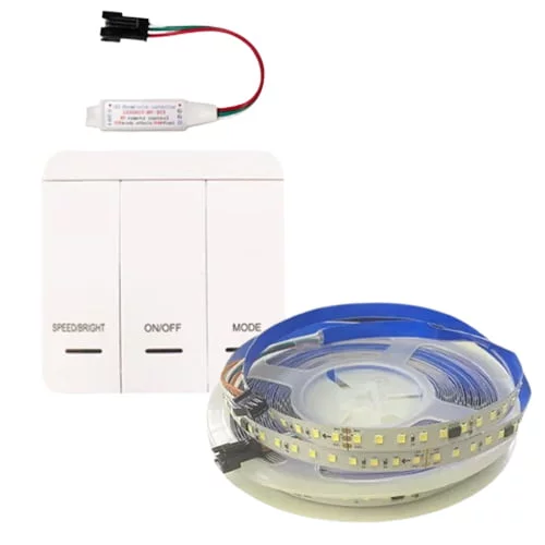 Kit Banda LED Digitala Alb Rece 24V 120 led, 2835, IP20 + Controler cu Intrerupator, 10 metri