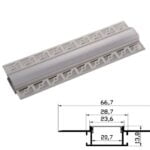 Profil Aluminiu Rigips 2m, 66.7x13.8mm, interior 28.7mm DL66975