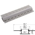 Profil Aluminiu Rigips 2m, 66.7x13.8mm, interior 28.7mm DL66975