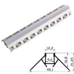 Profil Aluminiu Rigips 2m colt exterior 48.1x21.45mm, 12.5mm interior DL66972