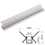Profil Aluminiu Rigips 2m colt interior 38.6x23.3mm, 12.5mm interior DL66973