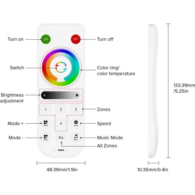 Telecomanda tactila RGBCCT SPERLL RB4