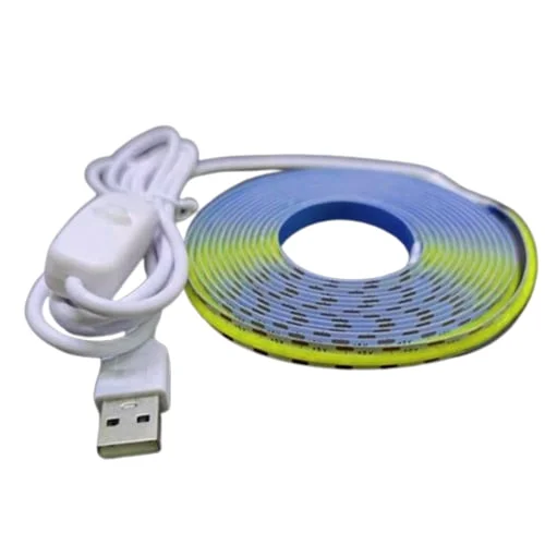 Banda LED COB Alb Rece 320led/m, IP20, 5V USB, Switch on/off, 1 Metru