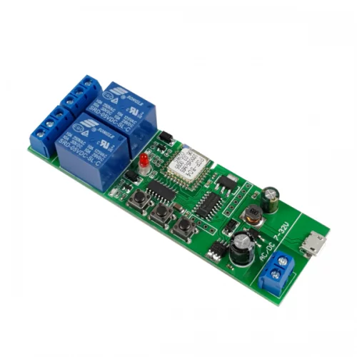 RELEU SMART WIFI CU 2 CANALE, 5V-32V, DRY CONTACT, SMARTWISE