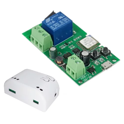 RELEU SMART WIFI+RF CU 1 CANAL, 7-32V, DRY CONTACT, TUYA + CARCASA