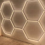 Lampa LED Hexagonala 5 Hexagoane (Tub 0.44m) Alb Cald