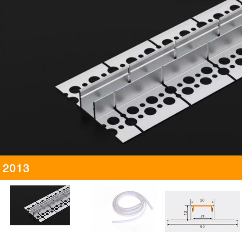 R9 Profil Aluminiu Rigips Flexibil 20x60 mm, interior 17mm FB2013 - imagine 1