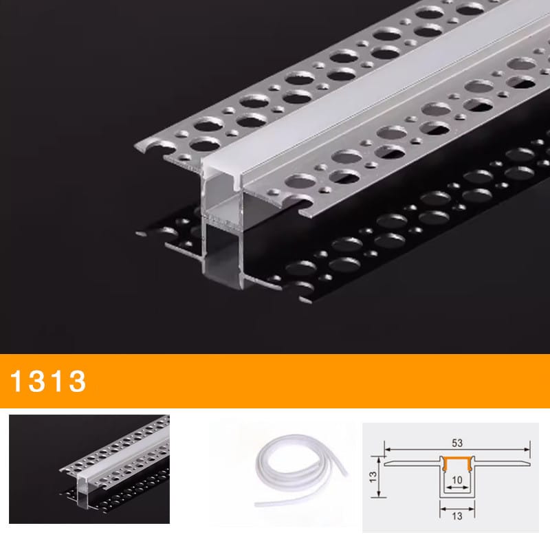 Z02 Profil Aluminiu Rigips 13x53mm, interior 10mm PU1313 - imagine 1