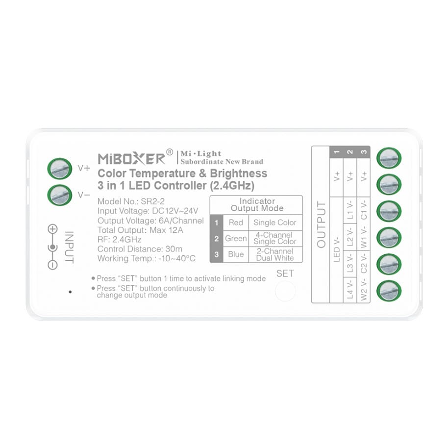 MiBoxer SR2-2 Controler LED 3in1 Monocolor Dual White MiBoxer SR2-2 Controler LED 3in1 Monocolor/Dual White 2.4Ghz