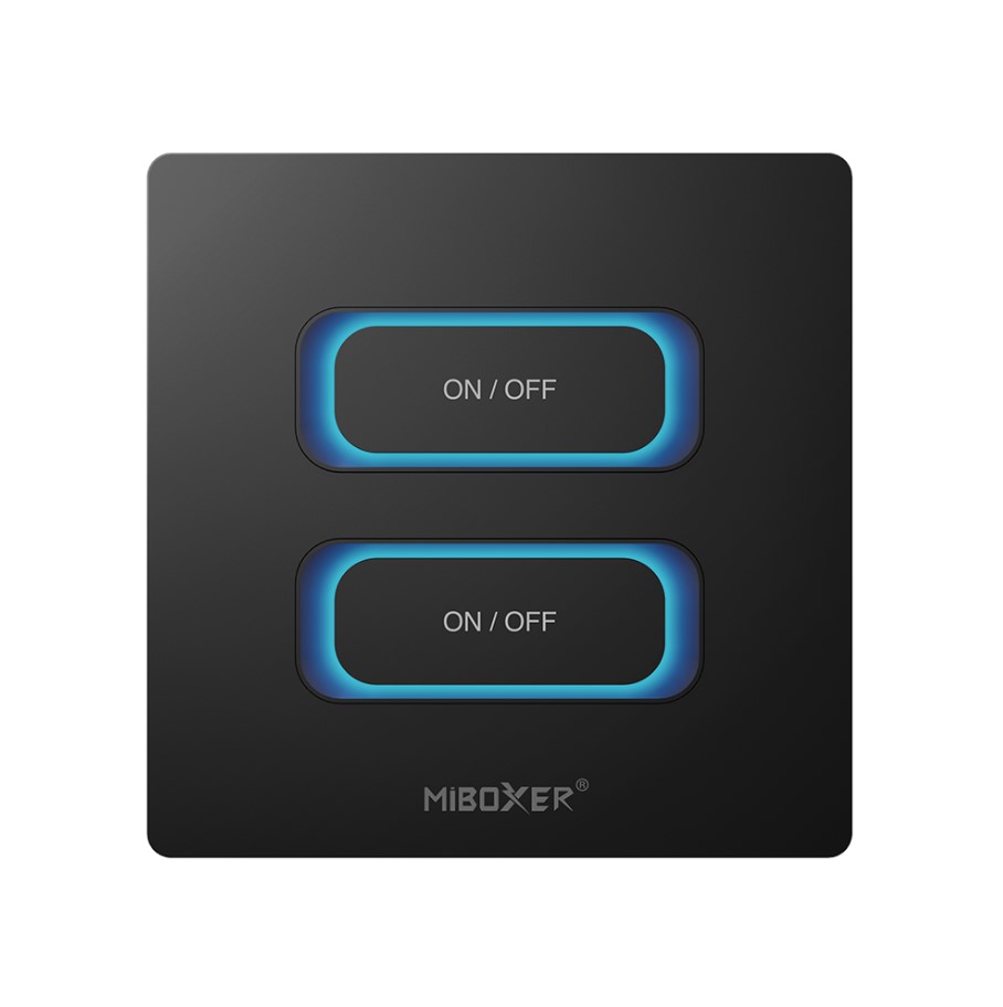 ESW2-B MiBoxer ESR2-B Smart Switch cu 2 canale 2.4Ghz, Negru - imagine 1